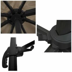 Oahu - Parasol Déporté Avec Housse De Rangement - Inclinable Rotatif Et Rabattable - Protection Uv - Ouverture Facile - Taupe 3x3m -Jardinage Fournitures Soldes 646f550a952333.95687803