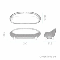 Canapé De Jardin Lumineux Jamaica 3 Places Lumière Blanche Froide Par Câble 210x81,5x80,5cm -Jardinage Fournitures Soldes 646fad868de2a1.94941064