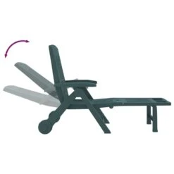 VIDAXL Chaise Longue Pliable Avec Roues Vert Pp -Jardinage Fournitures Soldes 6470a72d493e22.19174135