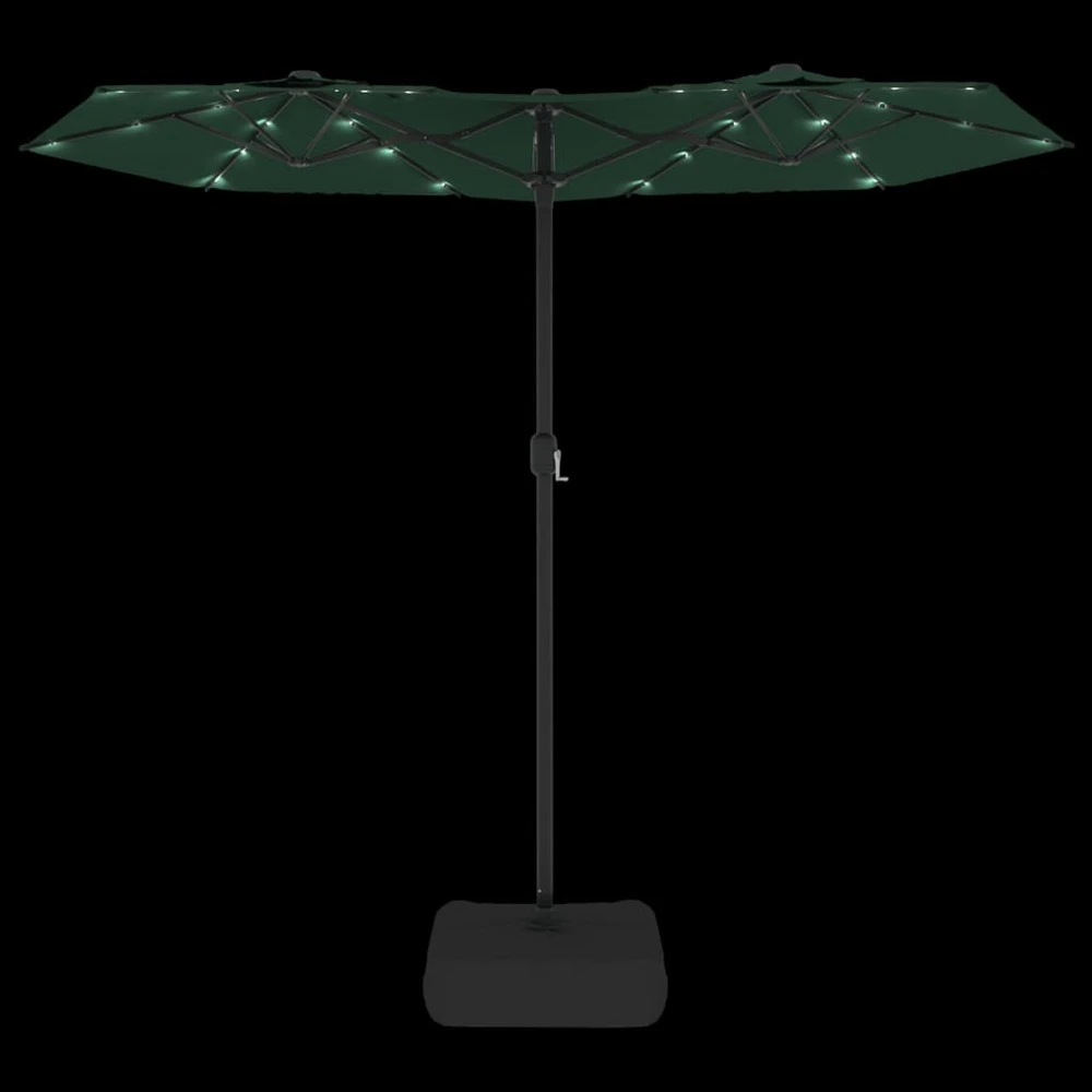 VIDAXL Parasol à Double Tête Avec Led Vert 316x240 Cm 8 VIDAXL Parasol à Double Tête Avec Led Vert 316x240 Cm – Image 6
