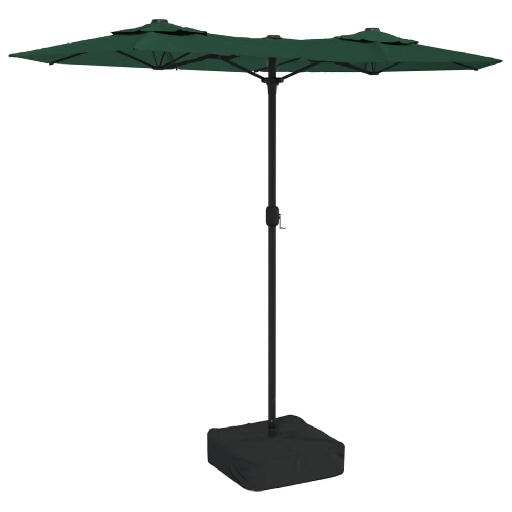 VIDAXL Parasol à Double Tête Avec Led Vert 316x240 Cm 4 VIDAXL Parasol à Double Tête Avec Led Vert 316x240 Cm – Image 2
