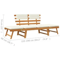 VIDAXL Banc De Jardin Avec Coussins 2-en-1 -Jardinage Fournitures Soldes 6478dca3c561f4.56556029