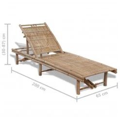 VIDAXL Chaise Longue En Bambou -Jardinage Fournitures Soldes 6478e73e3b7343.11572792