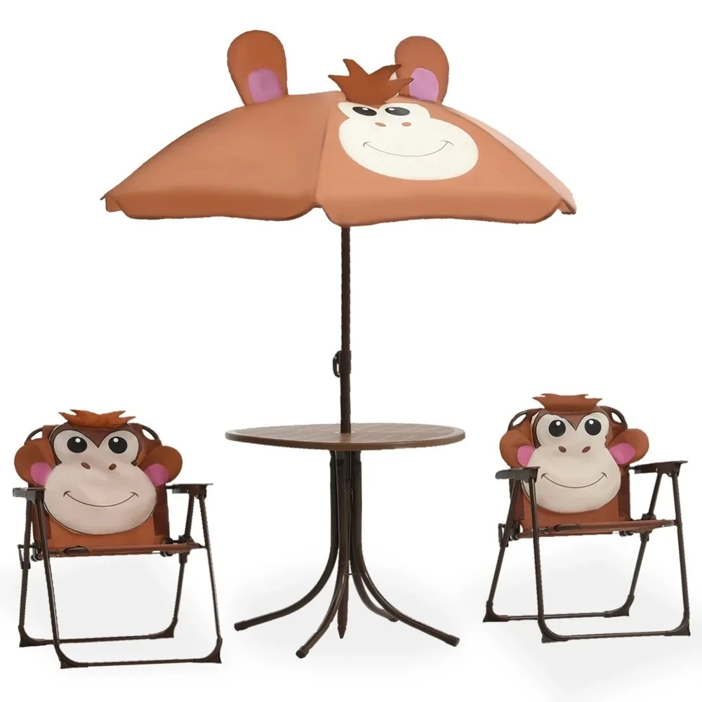 VIDAXL Petit Salon De Jardin Pour Enfant Avec Parasol Singe Rigolo 3 VIDAXL Petit Salon De Jardin Pour Enfant Avec Parasol Singe Rigolo
