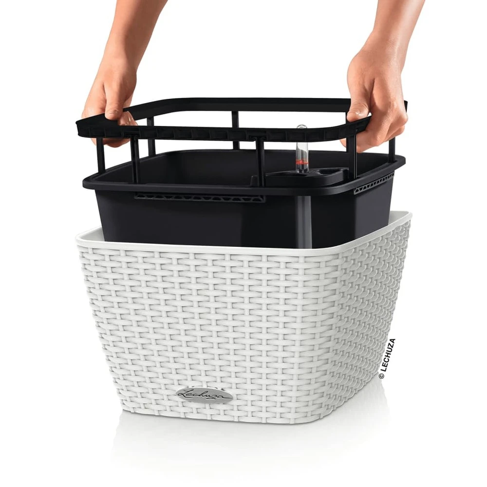 LECHUZA Jardinière Bacino Cottage All-in-one 30x30 Cm Blanc 5 LECHUZA Jardinière Bacino Cottage All-in-one 30x30 Cm Blanc – Image 3