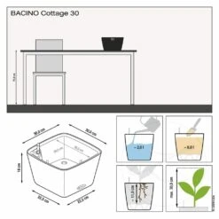 LECHUZA Jardinière Bacino Cottage All-in-one 30x30 Cm Blanc 11 LECHUZA Jardinière Bacino Cottage All-in-one 30x30 Cm Blanc -Jardinage Fournitures Soldes 6479895431e5b7.09786384