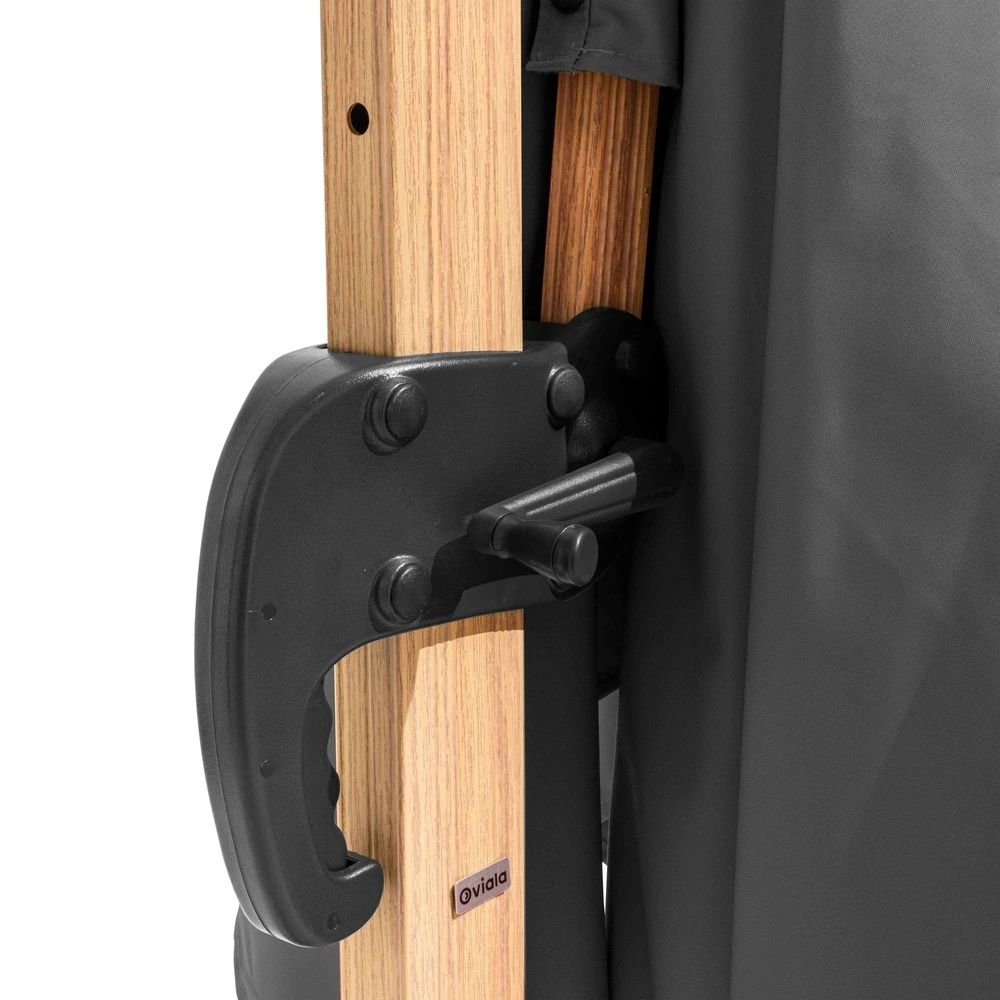 Parasol Déporté 3x3m Et 4 Dalles à Remplir Effet Bois Gris 7 Parasol Déporté 3x3m Et 4 Dalles à Remplir Effet Bois Gris – Image 5