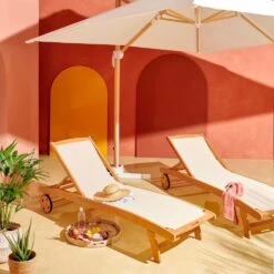 Parasol Déporté 3x3m Et 4 Dalles Lestées Effet Bois Blanc -Jardinage Fournitures Soldes 647b2f7f62acc3.15085825