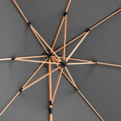 Parasol Déporté 3x3m Et 4 Dalles Lestées Effet Bois Gris -Jardinage Fournitures Soldes 647b2f85199608.57412065