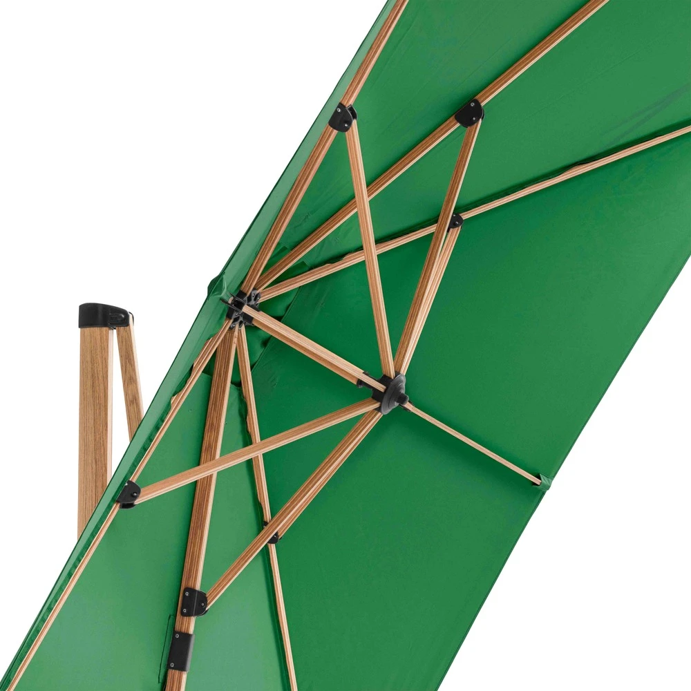 Parasol Déporté 3x3m Et 4 Dalles Lestées Effet Bois Vert Cactus 5 Parasol Déporté 3x3m Et 4 Dalles Lestées Effet Bois Vert Cactus – Image 3