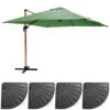 Parasol Déporté 3x3m Et 4 Dalles Lestées Effet Bois Vert Cactus -Jardinage Fournitures Soldes 647b2f8d1aebd5.11210554