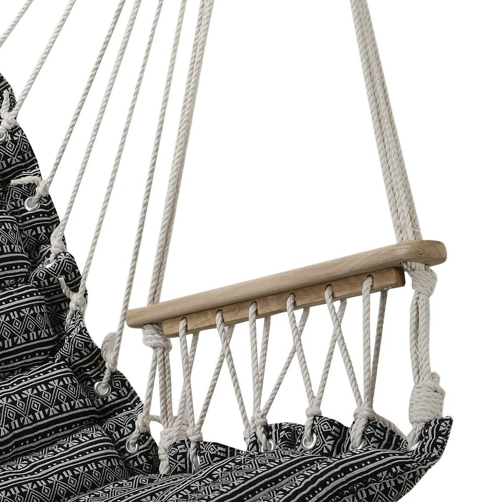 Chaise De Détente Suspendue Jinja Noir & Blanc 4 Chaise De Détente Suspendue Jinja Noir & Blanc – Image 2