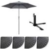 Parasol Droit Inclinable 3m Et 4 Dalles Lestées Aluminium Gris -Jardinage Fournitures Soldes 6480223dd4a479.29718758