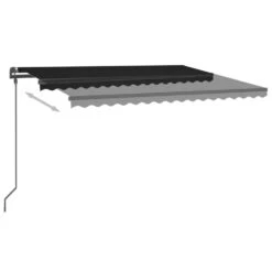 VIDAXL Auvent Automatique Et Capteur De Vent Et Led 4,5x3 M Anthracite -Jardinage Fournitures Soldes 6480d1cf9af336.18314557