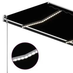 VIDAXL Auvent Automatique Et Capteur De Vent Et Led 4,5x3 M Anthracite -Jardinage Fournitures Soldes 6480d1cfa71840.47128647