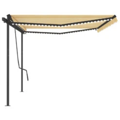 VIDAXL Auvent Automatique Capteur De Vent Et Led 5x3,5m Jaune Et Blanc 12 VIDAXL Auvent Automatique Capteur De Vent Et Led 5x3,5m Jaune Et Blanc -Jardinage Fournitures Soldes 6480d1d12bb8c5.94546973