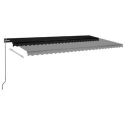 VIDAXL Auvent Automatique Capteur De Vent Et Led 600x350 Cm Anthracite -Jardinage Fournitures Soldes 6480d1d6df4318.03052835