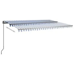 VIDAXL Auvent Automatique Sur Pied 500x350 Cm Bleu/blanc -Jardinage Fournitures Soldes 6480d1d8afd768.76876724