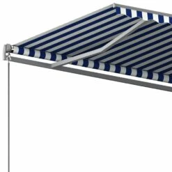 VIDAXL Auvent Automatique Sur Pied 500x350 Cm Bleu/blanc -Jardinage Fournitures Soldes 6480d1d8bc7188.73913905