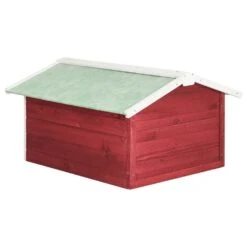 VIDAXL Garage De Tondeuse à Gazon 72x87x50 Cm Rouge Et Blanc Sapin -Jardinage Fournitures Soldes 6480d34c47c817.70496275