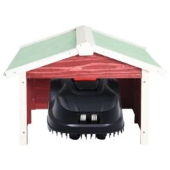 VIDAXL Garage De Tondeuse à Gazon 72x87x50 Cm Rouge Et Blanc Sapin -Jardinage Fournitures Soldes 6480d34c4b2a98.82218083