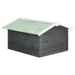 VIDAXL Garage De Tondeuse à Gazon 72x87x50 Cm Gris Et Blanc Sapin -Jardinage Fournitures Soldes 6480d34d783888.41167718