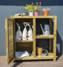 Table De Rempotage Avec étagères Et Porte - Essencia -Jardinage Fournitures Soldes 6482764172b8d6.87507624