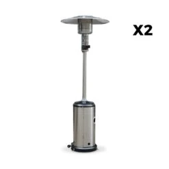 Lot De 2 Chauffages D'extérieur Gaz 12.5kw - Finland - Parasols Chauffants En Acier Inoxydable. Réglable. Porte En Façade Et -Jardinage Fournitures Soldes 6483189fe6bd93.20867855