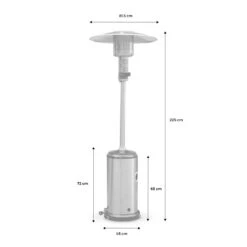 Lot De 2 Chauffages D'extérieur Gaz 12.5kw - Finland - Parasols Chauffants En Acier Inoxydable. Réglable. Porte En Façade Et -Jardinage Fournitures Soldes 648318a00bf580.17926924