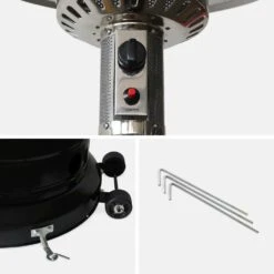 Lot De 2 Chauffages D'extérieur à Gaz 13kw - Siberia - Parasols Chauffants. Avec Roulettes Et Stabilisateur -Jardinage Fournitures Soldes 648318a1cc2b47.21533857