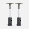 Lot De 2 Chauffages Extérieur à Gaz Gris. Parasols Chauffants De Terrasse Finland 12.5kw Avec Roulettes -Jardinage Fournitures Soldes 648318a4ded694.49169060