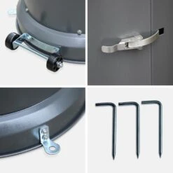 Lot De 2 Chauffages Extérieur à Gaz Gris. Parasols Chauffants De Terrasse Finland 12.5kw Avec Roulettes -Jardinage Fournitures Soldes 648318a4f0a9d9.68201712