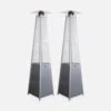 Lot De 2 Parasols Chauffants Gaz Pyramide. Gris Clair. Véritable Flamme. Roulettes Incluses -Jardinage Fournitures Soldes 648318a67f6471.09544301