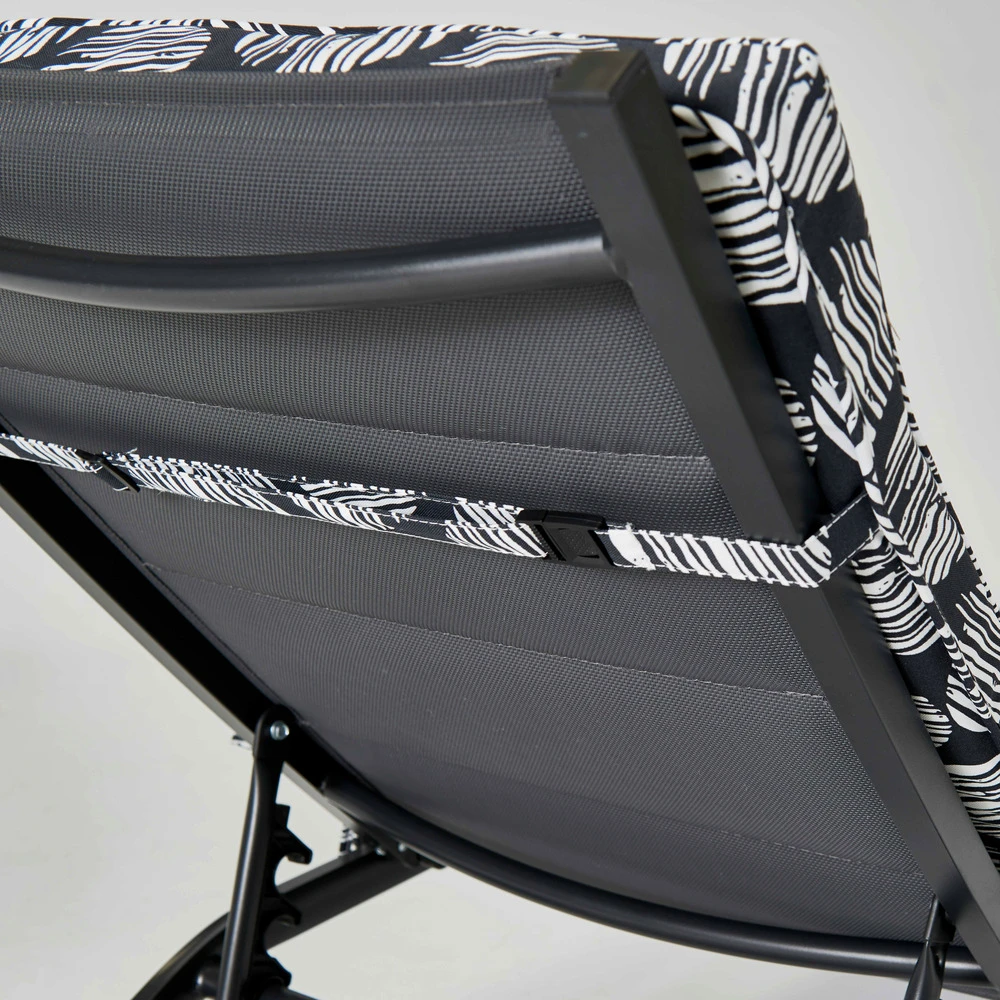 Coussin Pour Bain De Soleil Noir Et Blanc 186 X 60 X 5cm 8 Coussin Pour Bain De Soleil Noir Et Blanc 186 X 60 X 5cm – Image 6