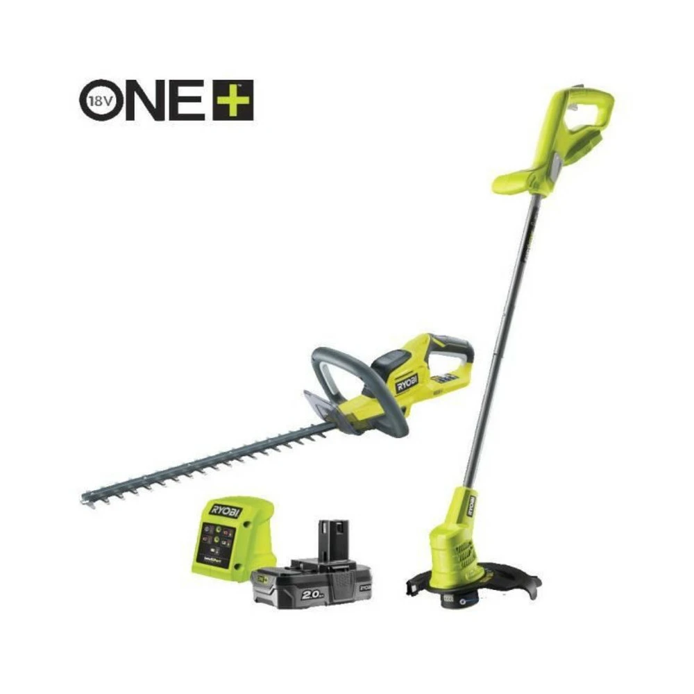 Ryobi Taille Haies Duo One+ 18v 45cm Rht1845 + Coupe-bordures 25cm Rlt1825m - 1 Batterie Lithium+ 2,0ah Et 1 Chargeur 1,7a 3 Ryobi Taille Haies Duo One+ 18v 45cm Rht1845 + Coupe-bordures 25cm Rlt1825m - 1 Batterie Lithium+ 2,0ah Et 1 Chargeur 1,7a