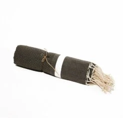 Fouta En Coton Tissage Nid D'abeille Spa 100x200cm Gris Foncé -Jardinage Fournitures Soldes 648b51ce6fb702.82383388