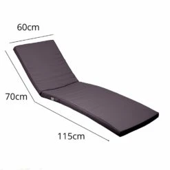 Coussin Bain De Soleil - Matelas Pour Transat Dehoussable- 185x60x5cm - Gris Carbone -Jardinage Fournitures Soldes 648b51cfe341e4.12277248