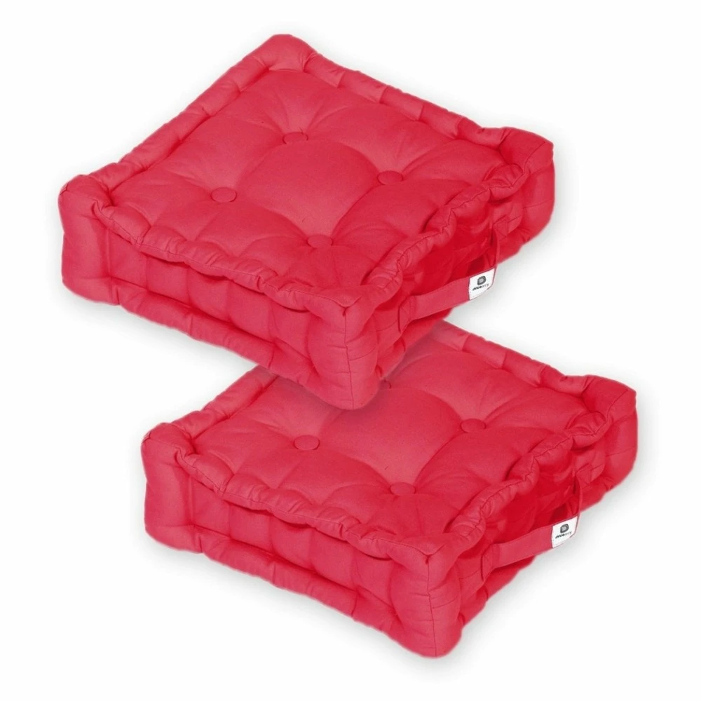 Coussin De Sol Lot De 2 - 40 X 40 Cm Rouge Piment 3 Coussin De Sol Lot De 2 - 40 X 40 Cm Rouge Piment