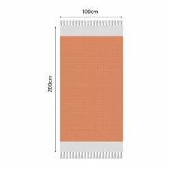 Fouta En Coton Petit Losange 100x200cm Orange -Jardinage Fournitures Soldes 648b552c67d741.95190407