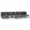 VIDAXL Salon De Jardin 8 Pcs Avec Coussins Anthracite Acier -Jardinage Fournitures Soldes 648c40c735baa8.00209084