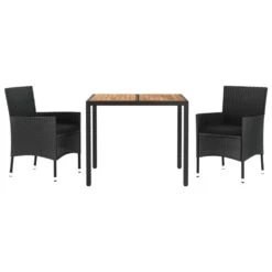 VIDAXL Ensemble De Salle à Manger De Jardin Avec Coussins 3 Pcs Noir 11 VIDAXL Ensemble De Salle à Manger De Jardin Avec Coussins 3 Pcs Noir -Jardinage Fournitures Soldes 648c91b83053c6.32016839