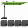 Parasol Déporté 3x3m Et 4 Dalles à Remplir Aluminium Vert -Jardinage Fournitures Soldes 64912b6ed7c899.24726137