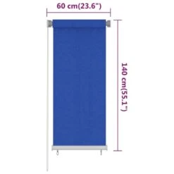 VIDAXL Store Roulant D'extérieur 60x140 Cm Bleu Pehd -Jardinage Fournitures Soldes 6494b673ee3743.09104405