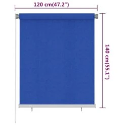 VIDAXL Store Roulant D'extérieur 120x140 Cm Bleu Pehd 13 VIDAXL Store Roulant D'extérieur 120x140 Cm Bleu Pehd -Jardinage Fournitures Soldes 6494b67a1fe9d8.48587537