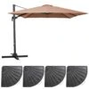 Parasol Déporté 3x3m Et 4 Dalles Lestées Aluminium Taupe -Jardinage Fournitures Soldes 6496c97841f837.95627296