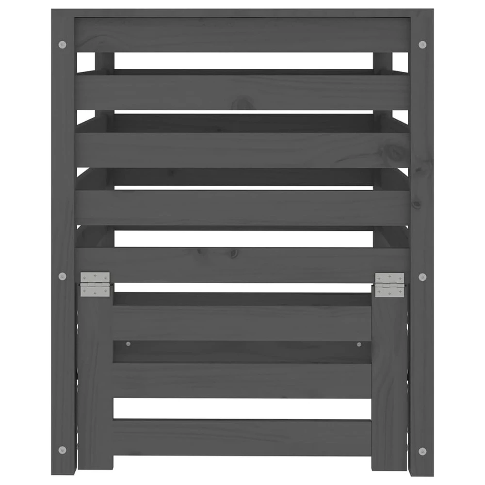 VIDAXL Composteur Gris 63,5x63,5x77,5 Cm Bois Massif De Pin 7 VIDAXL Composteur Gris 63,5x63,5x77,5 Cm Bois Massif De Pin â Image 5