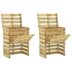 VIDAXL Composteur De Jardin à Lattes 2 Pcs 80x50x100 Cm Pin Imprégné