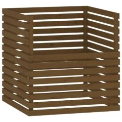 VIDAXL Composteur Marron Miel 100x100x102 Cm Bois Massif De Pin -Jardinage Fournitures Soldes 6499e3c7b981c1.57644415