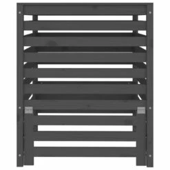 VIDAXL Composteur Gris 82,5x82,5x99,5 Cm Bois Massif De Pin -Jardinage Fournitures Soldes 6499e3c96cd528.21583998