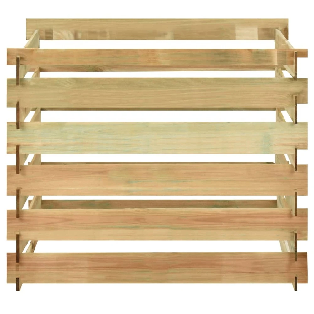 VIDAXL Composteur De Jardin à Lattes 100x100x80cm Bois De Pin Imprégné 4 VIDAXL Composteur De Jardin à Lattes 100x100x80cm Bois De Pin Imprégné – Image 2